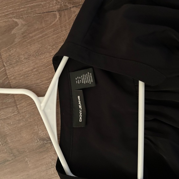 NWOT DKNY Women's Black Drape Blouse - Picture 3 of 5